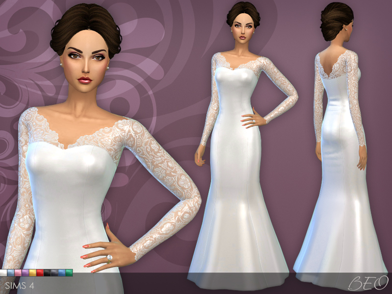Wedding dress 25 V.3 for The Sims 4 by BEO